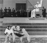 Dogs and Monkey Perform at Papal Audience