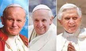 JPII-Wojtyla, Francis-Bergoglio, Benedict-Ratzinger