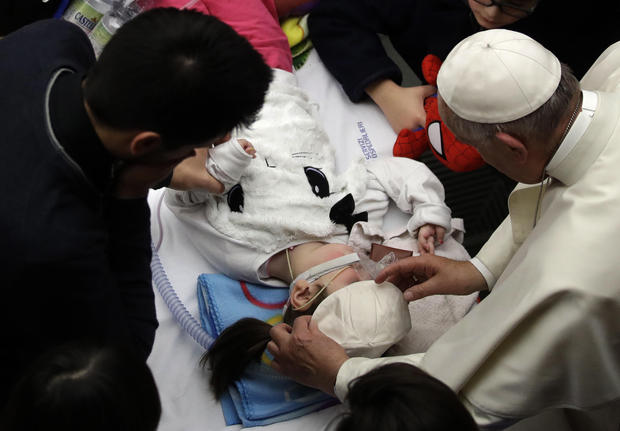 Francis-Bergoglio at Bambino Gesu Hospital