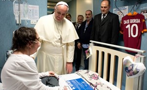 Francis-Bergoglio at Bambino Gesu Paediatric Hospital