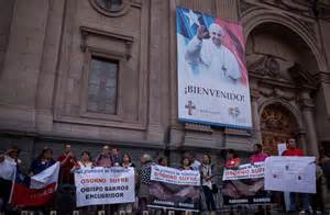 Protesters against Francis-Bergoglio in Osorno, Chile
