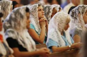 Women at Mass with Covered Heads