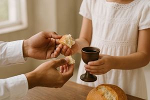 Girls Hands out the Novus Ordo Cookie